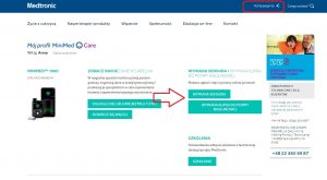 Portal pacjenta firmy Medtronic (można reklamować sensory i klips)
